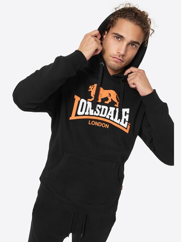 LONSDALE Sweatshirt ' THURNING ' in Black: front