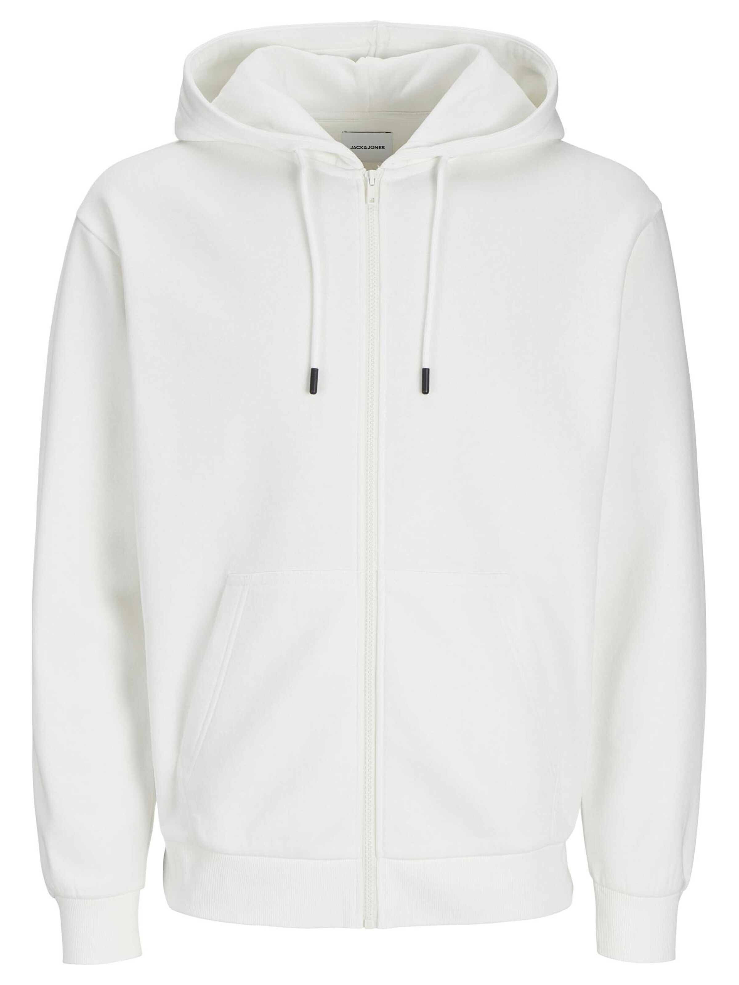 JACK & JONES - Sudadera con cremallera 'Bradley' en blanco: frente