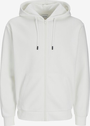 JACK & JONES - Sudadera con cremallera 'Bradley' en blanco: frente