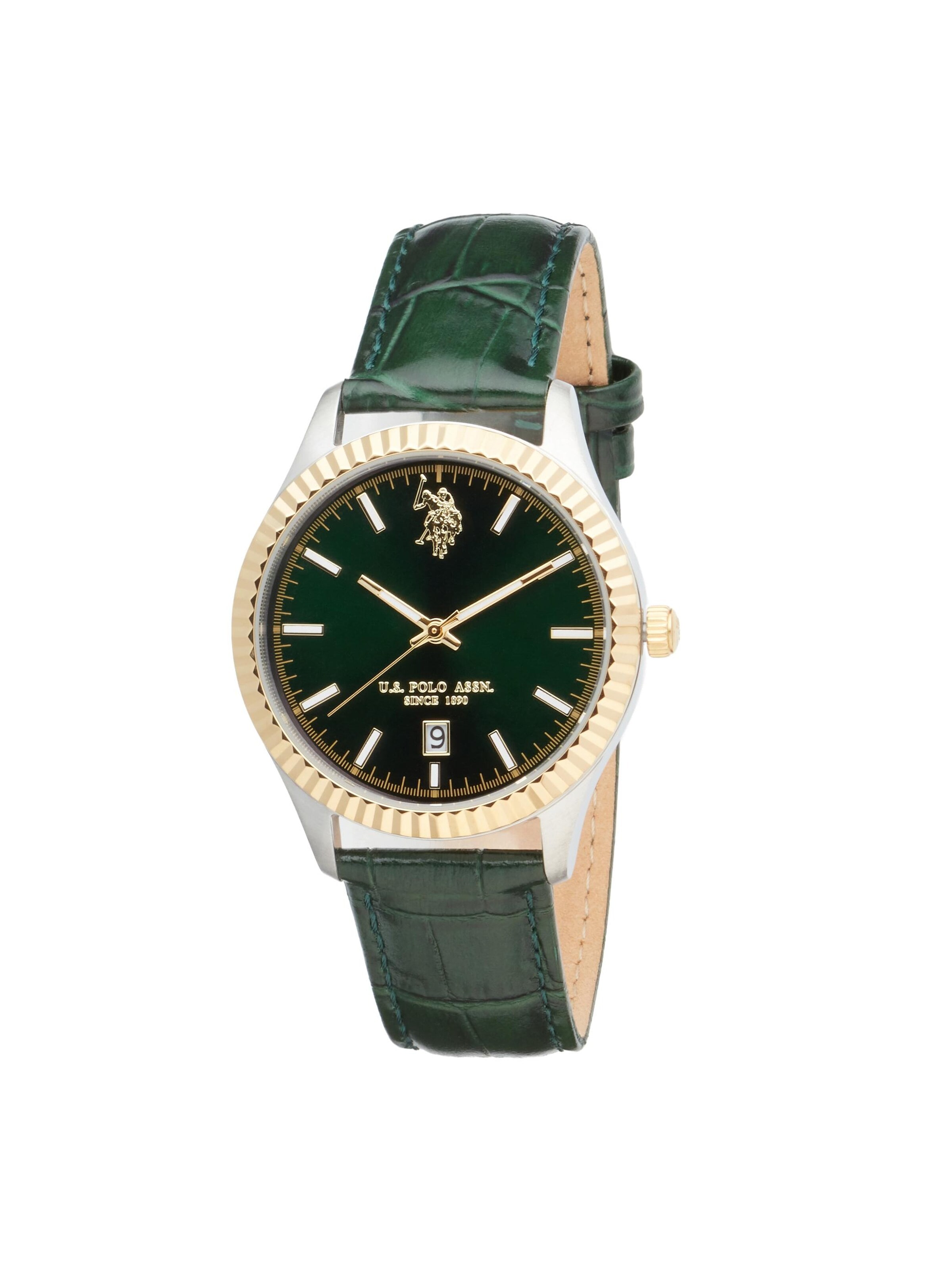 Montre à affichage analogique 'Brandon Leather' U.S. POLO ASSN. en vert : devant