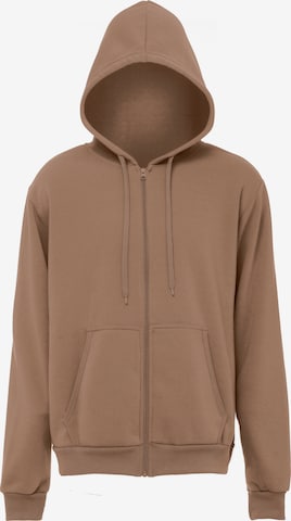 Mo ATHLSR Zip-Up Hoodie in Brown: front