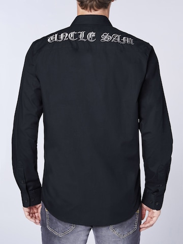 UNCLE SAM Regular fit Button Up Shirt in Black