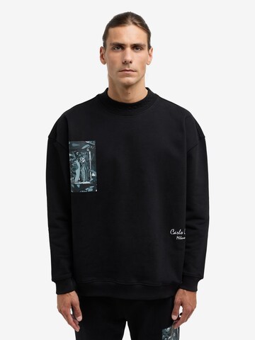 Carlo Colucci Sweatshirt ' De Stermich ' in Zwart: voorkant