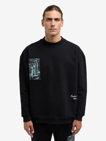 Carlo Colucci Sweatshirt ' De Stermich ' in Black: front