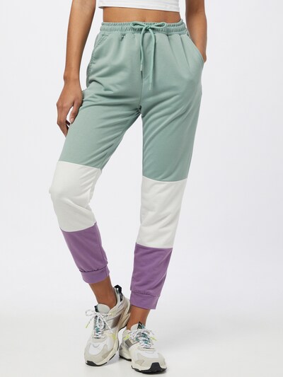 Trendyol Kalhoty - pastelová modrá / světle fialová / bílá, Model/ka