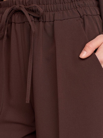 Dilvin Wide leg Broek in Bruin
