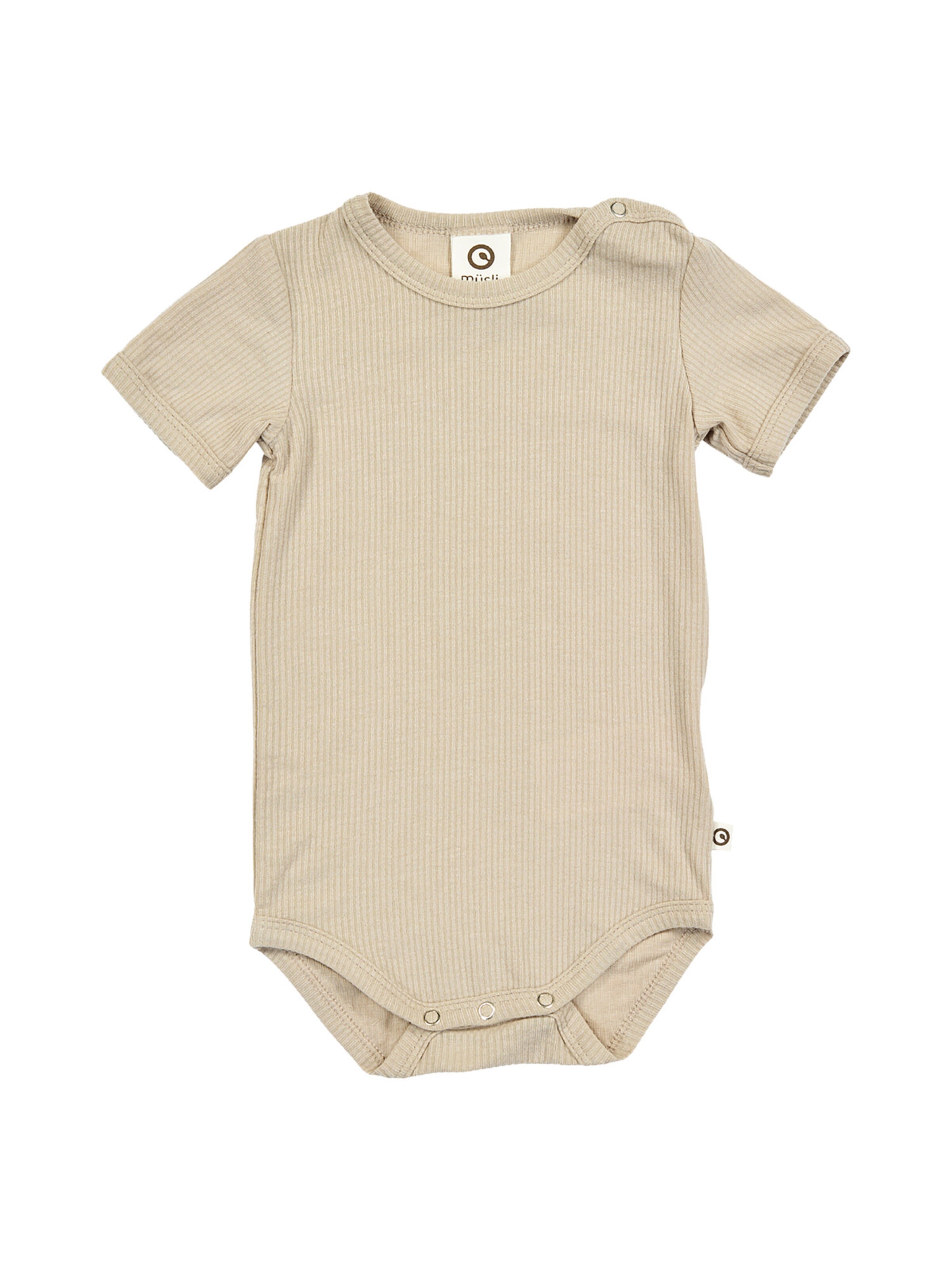 Barboteuse / body Müsli by GREEN COTTON en beige : devant