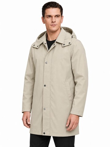 ALLTHEMEN Between-Seasons Coat 'Regenstille' in Beige