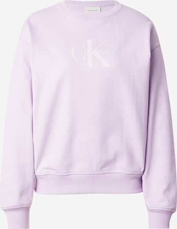 Sweat-shirt Calvin Klein Jeans en violet : devant