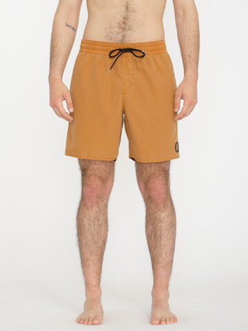 Volcom Swimming Trunks 'CENTER TRUNK 17 ' in Yellow: front