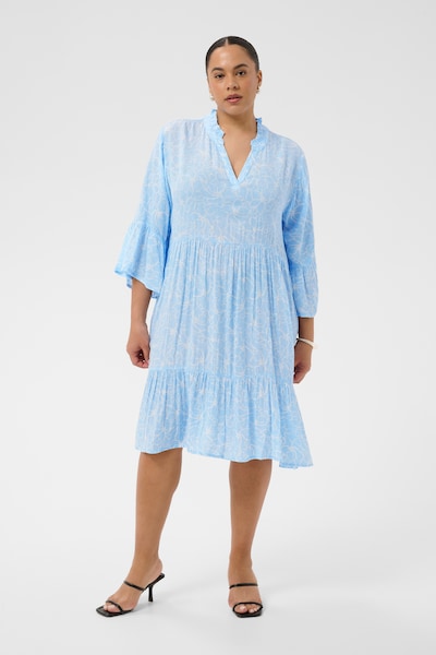 KAFFE CURVE Sukienka 'KCElla' w kolorze niebieski / białym, Podgląd produktu