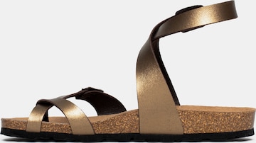 Bayton T-bar sandals 'Swan' in Brown