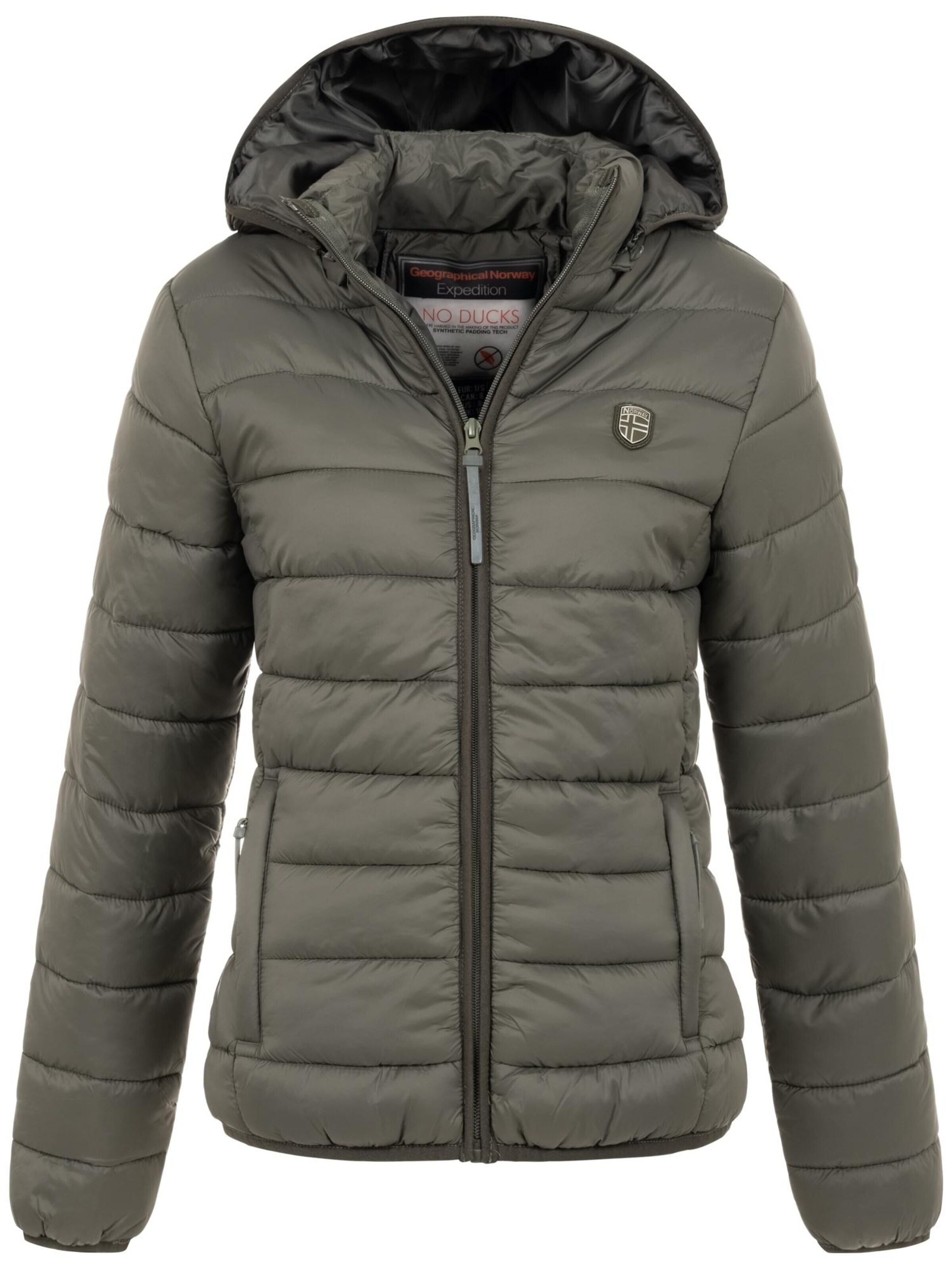 GEOGRAPHICAL NORWAY Winter Jacket 'Damen Herbst Winter Jacke Steppjacke Outdoor Übergangs leicht Kapuze' in Brown: front