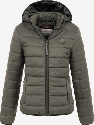 GEOGRAPHICAL NORWAY Winterjacke 'Damen Herbst Winter Jacke Steppjacke Outdoor Übergangs leicht Kapuze' in Braun: Vorderseite
