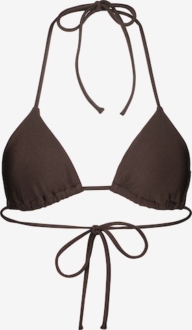 alife & kickin Triangle Bikini top in Brown: front