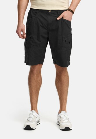INDICODE JEANS Regular Cargo Pants 'Dreier' in Black: front