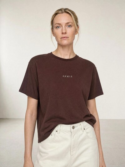 Maglietta 'The Alexi Logo T-shirt - Brown' in XS ARMIE di colore marrone, Visualizzazione prodotti