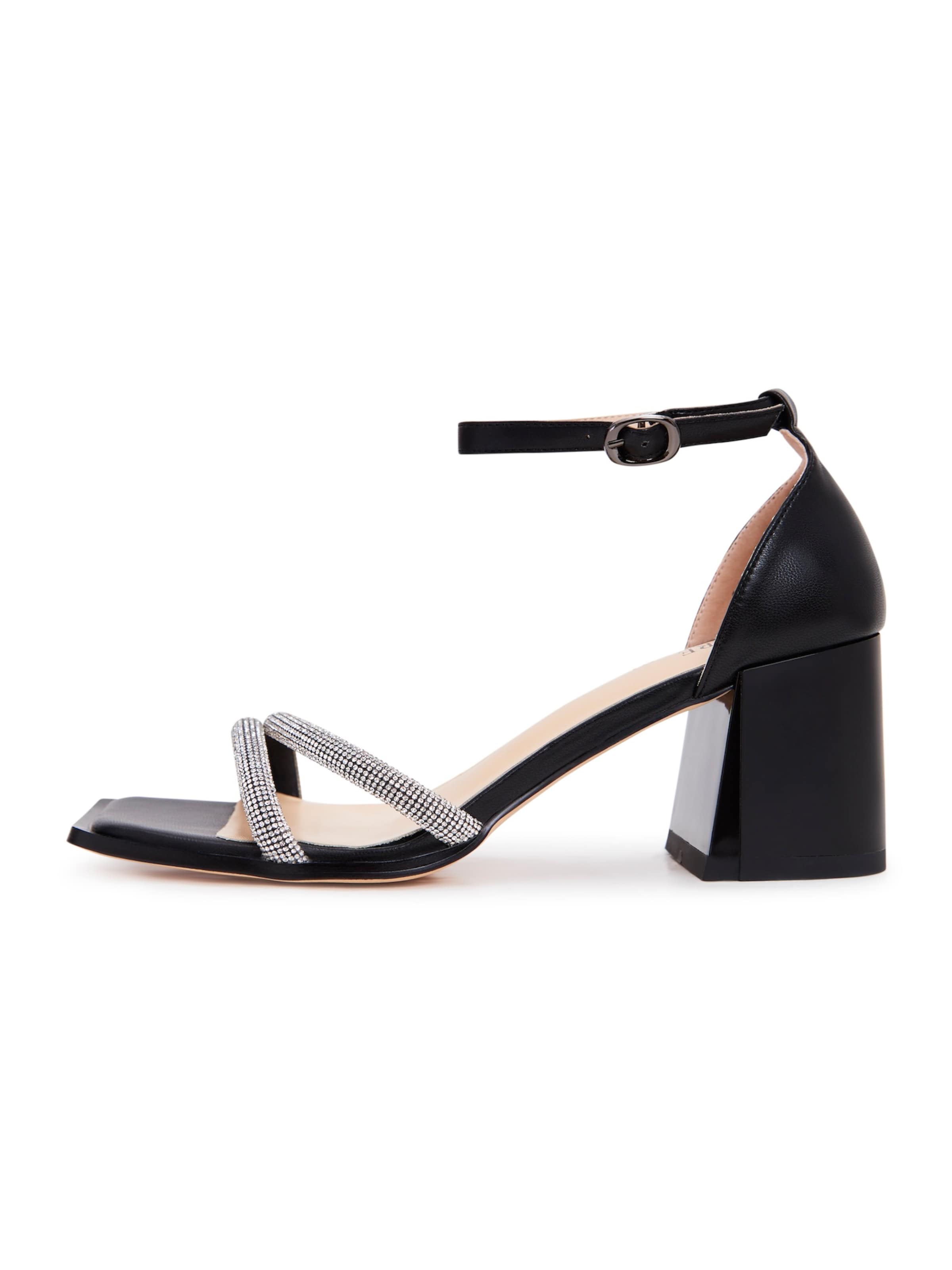 CESARE GASPARI Strap Sandals in Black: front
