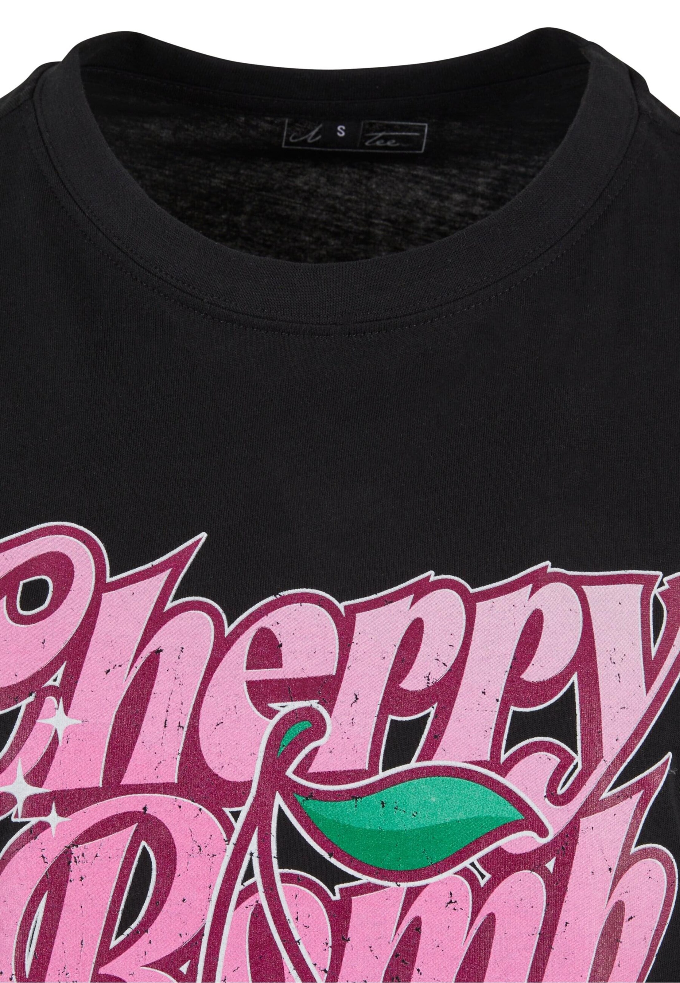 Miss Tee Oversize póló 'Cherry Bomb' - fekete