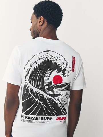 Next Shirt 'Japanese Surf' in Wit: voorkant