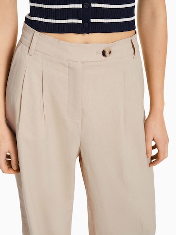 Bershka Loose fit Trousers with creases in Beige