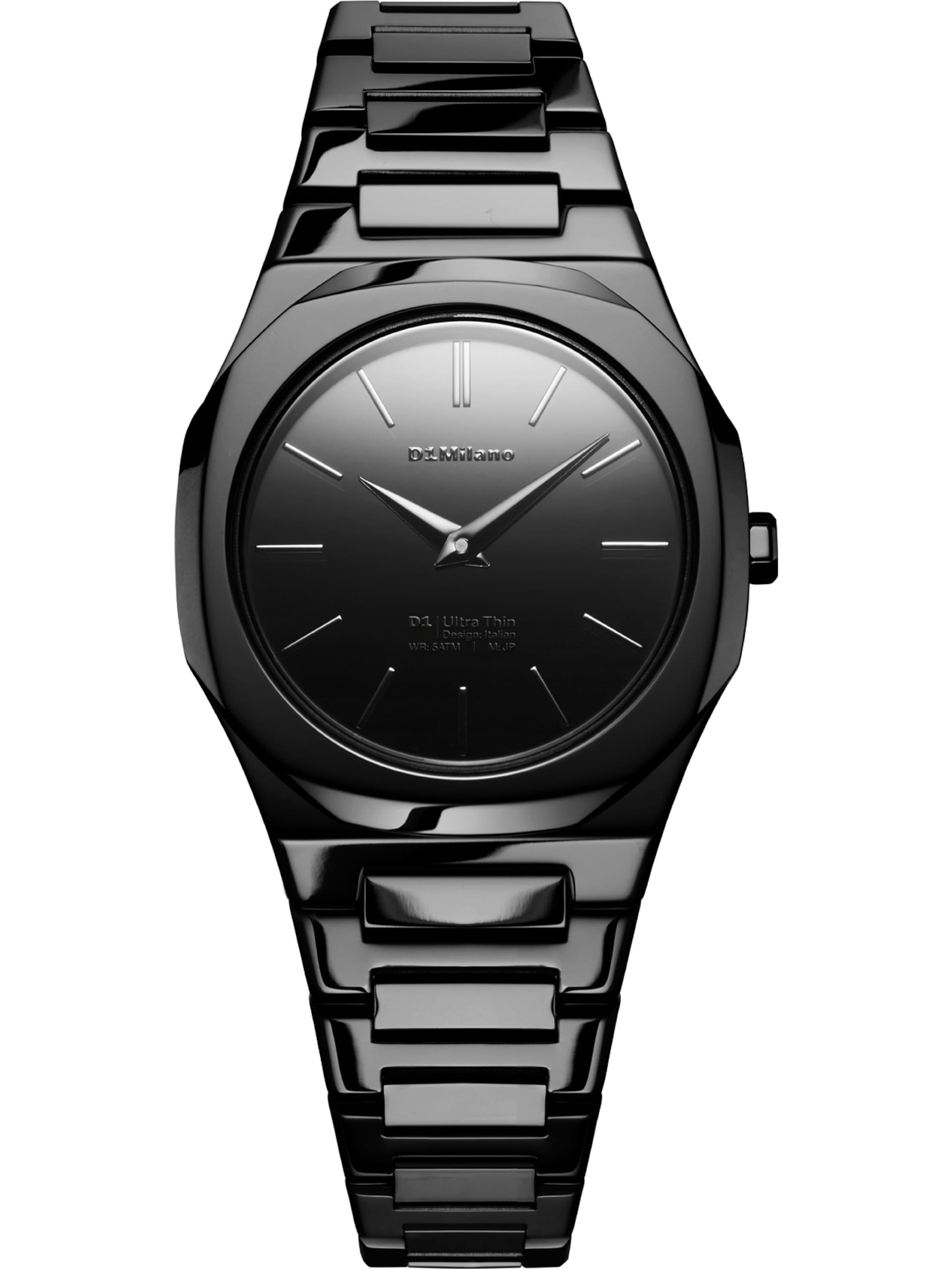 D1 Milano Analog Watch in Black: front