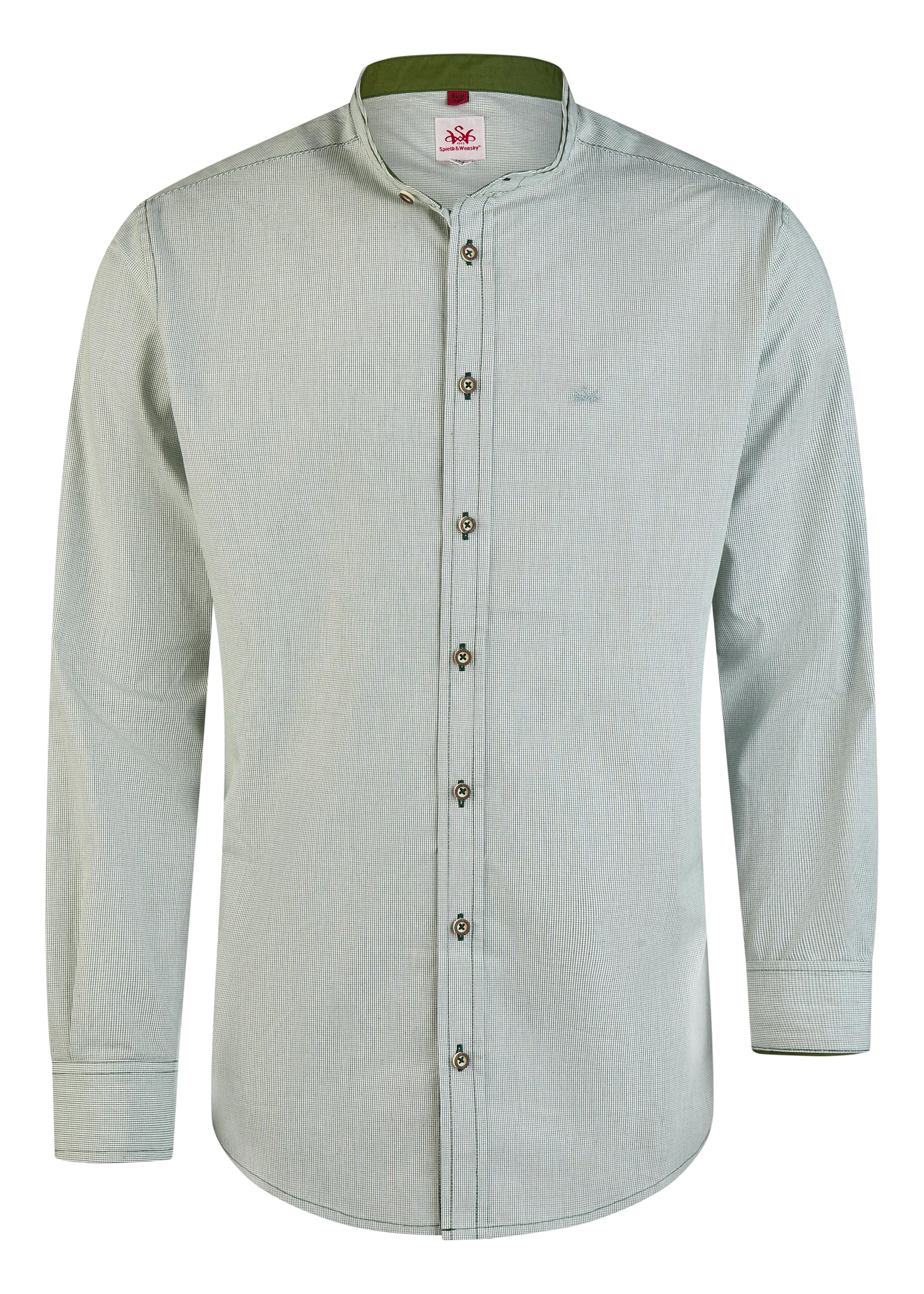 SPIETH & WENSKY Slim fit Traditional button up shirt 'Hubertus' in Green: front