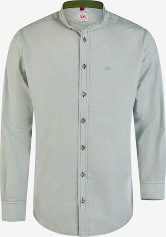 SPIETH & WENSKY Slim fit Traditional button up shirt 'Hubertus' in Green: front