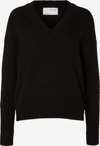 Pull-over 'MALINE' SELECTED FEMME en noir : devant