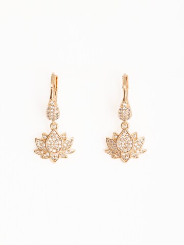 Secret Stones Ohrringe 'Lotuss' in Gold: Vorderseite
