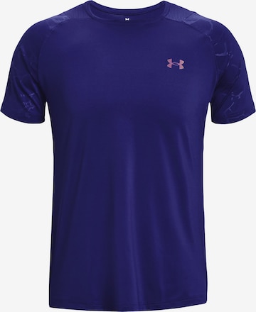 T-Shirt fonctionnel 'Emboss' UNDER ARMOUR en bleu : devant