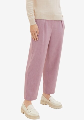TOM TAILOR Regular Pleat-Front Pants in Pink: front