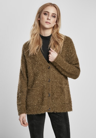 Cardigan Urban Classics en vert : devant