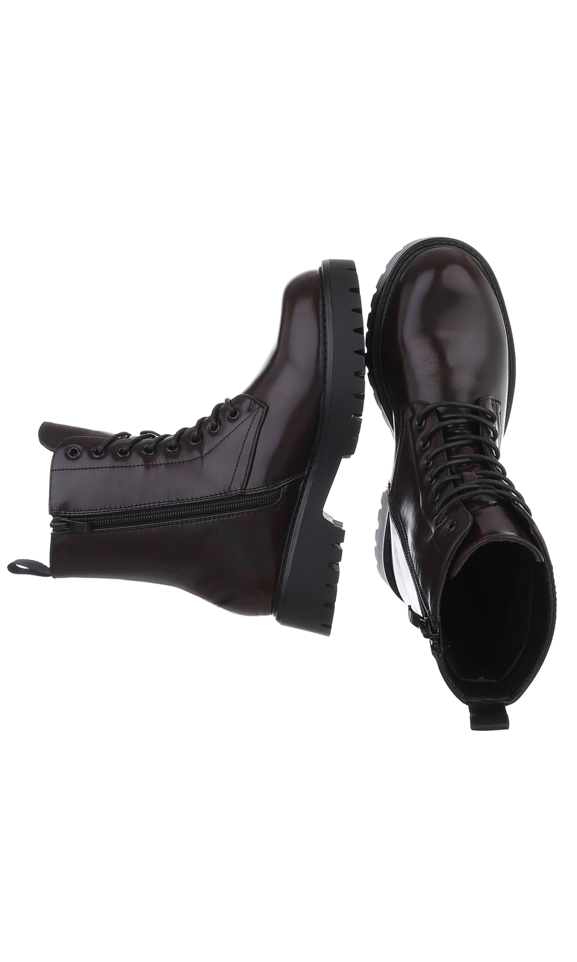 Ital-Design Schnürstiefelette in Rot