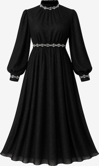 MODAMIHRAM Kleid in schwarz / transparent / perlweiß, Produktansicht