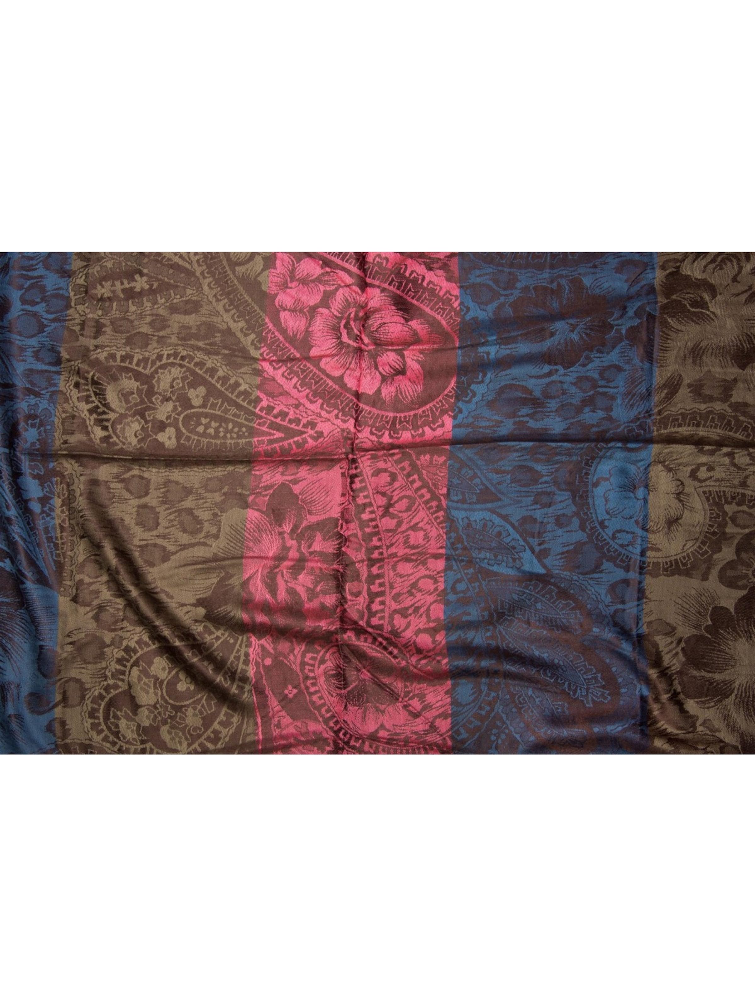styleBREAKER Loop scarf 'Loop mit Hibiskus Blüten und Paisley Muster' in Blue