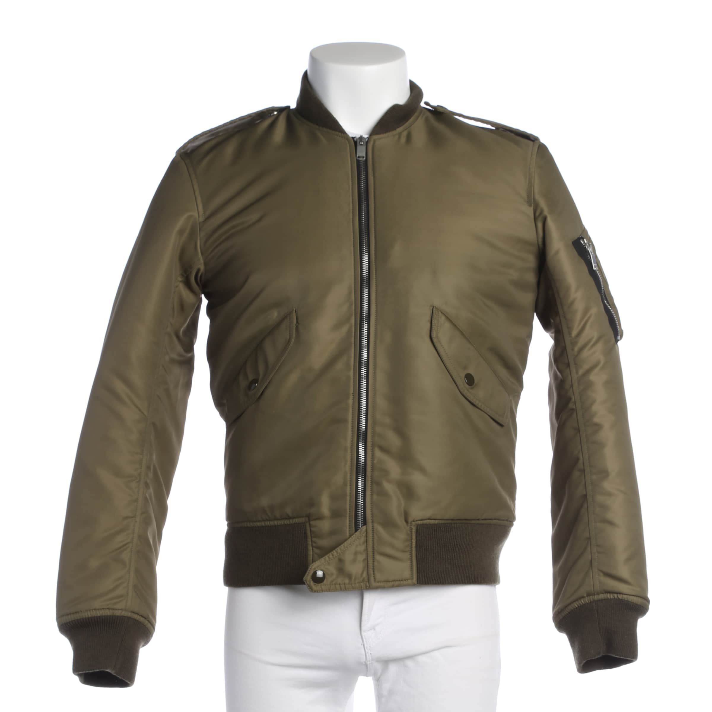 Saint Laurent Übergangsjacke XXS in Grün: Vorderseite