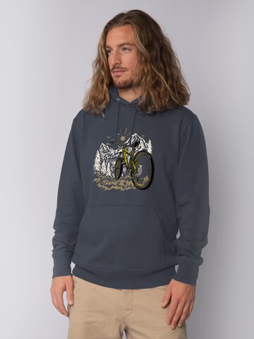 Watapparel Sweatshirt 'Mountainbike und Berge' in Grijs: voorkant