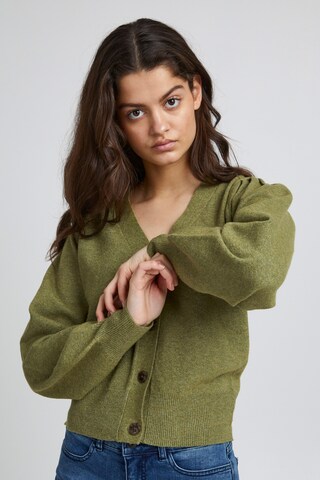 ICHI Knit Cardigan 'Kate' in Green: front