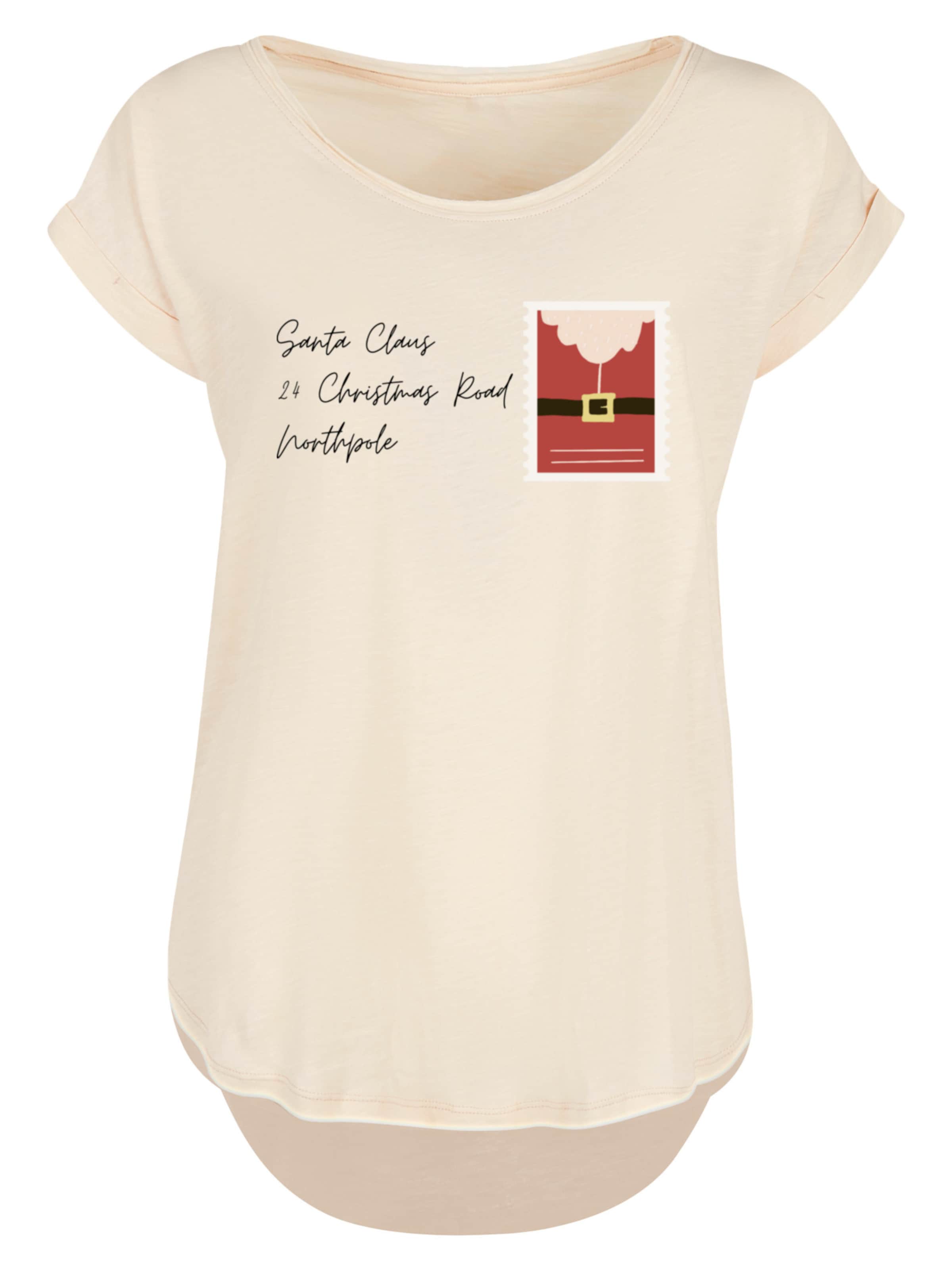 T-shirt 'Santa Letter Weihnachten' F4NT4STIC en beige : devant