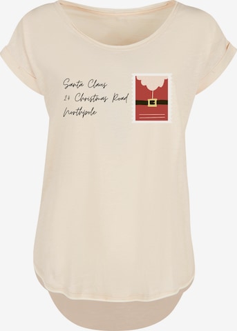 F4NT4STIC Shirt 'Santa Letter Weihnachten' in Beige: Vorderseite