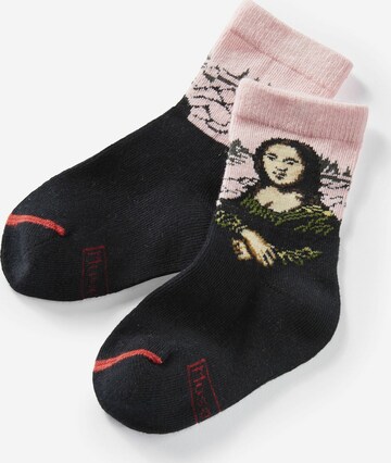 MuseARTa Socks 'Mona Lisa' in Black: front