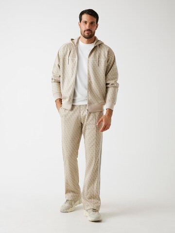 GUESS Zip-Up Hoodie in Brown