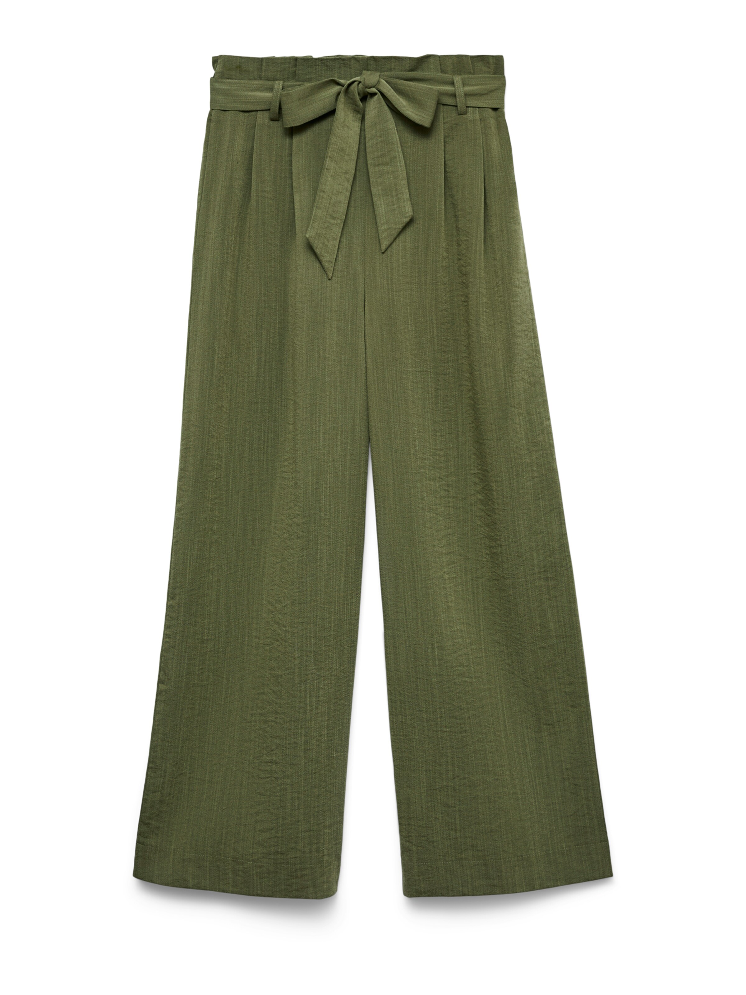 VERO MODA Wide leg Pleat-Front Pants 'VMSYDNEY' in Green: front