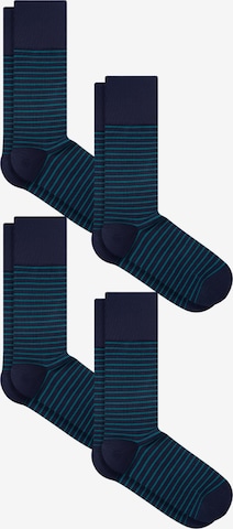 Albero Natur Socks 'Bio-Baumwoll-Socken mit längerem Bündchen - 4er Pack' in Green: front