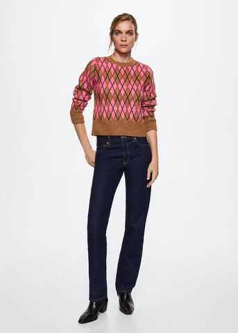 MANGO Pullover 'Rombi' i brun