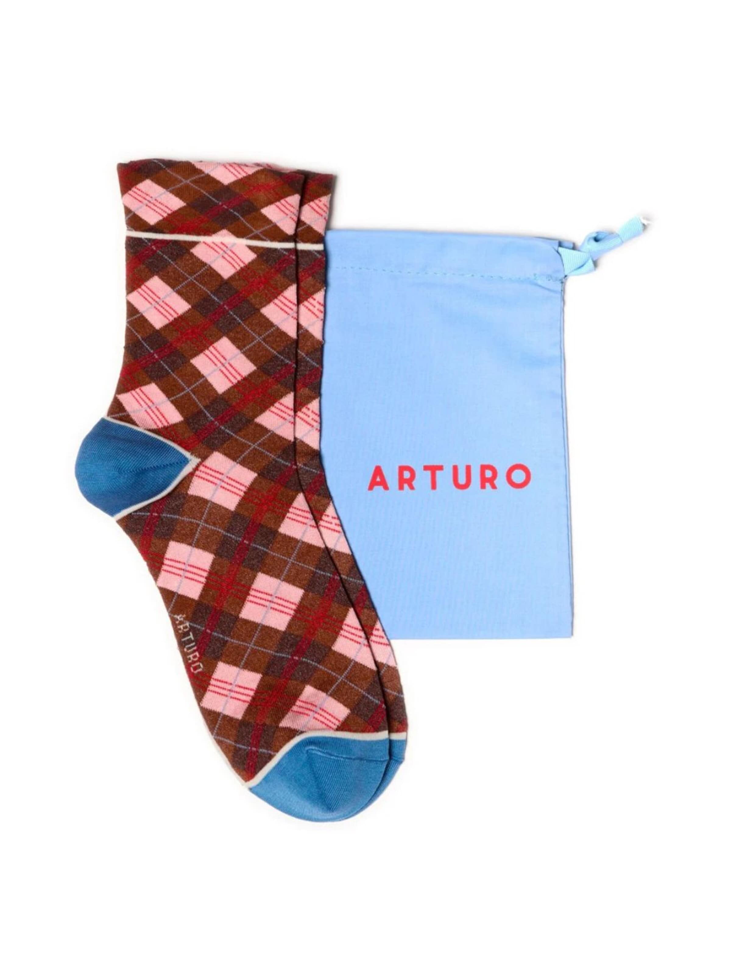 Calzino 'Arturo Argyle' di Arturo in marrone: frontale