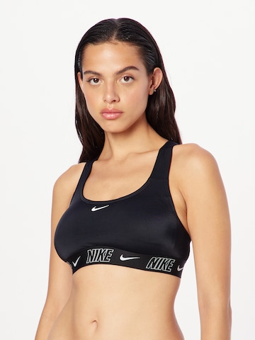 Nike Swim Sports Top in Black: front