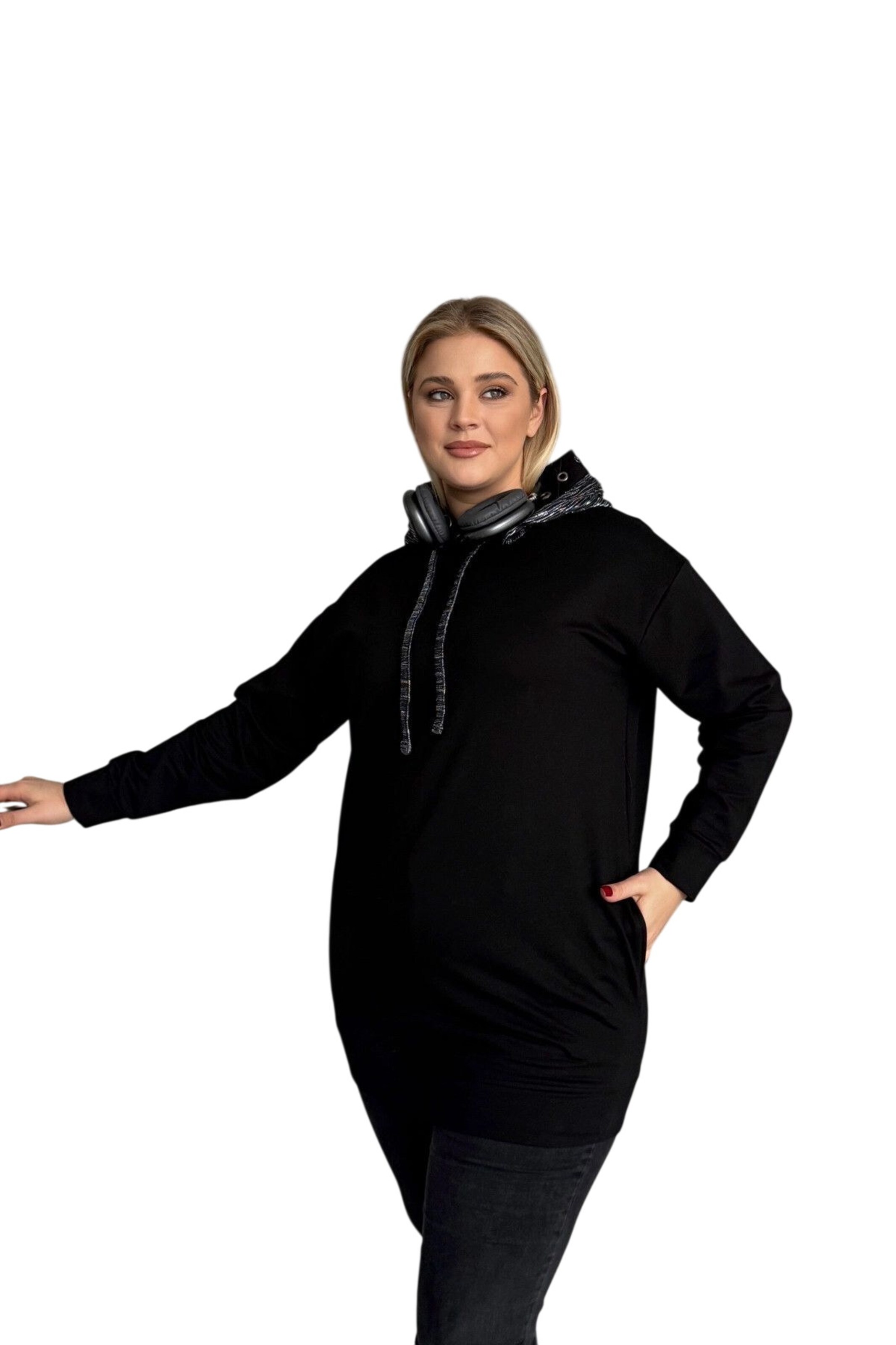 Stil Diva Sweatshirt in Black