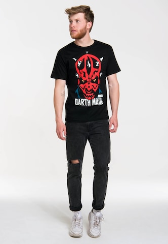 LOGOSHIRT Shirt 'Darth Maul' in Black